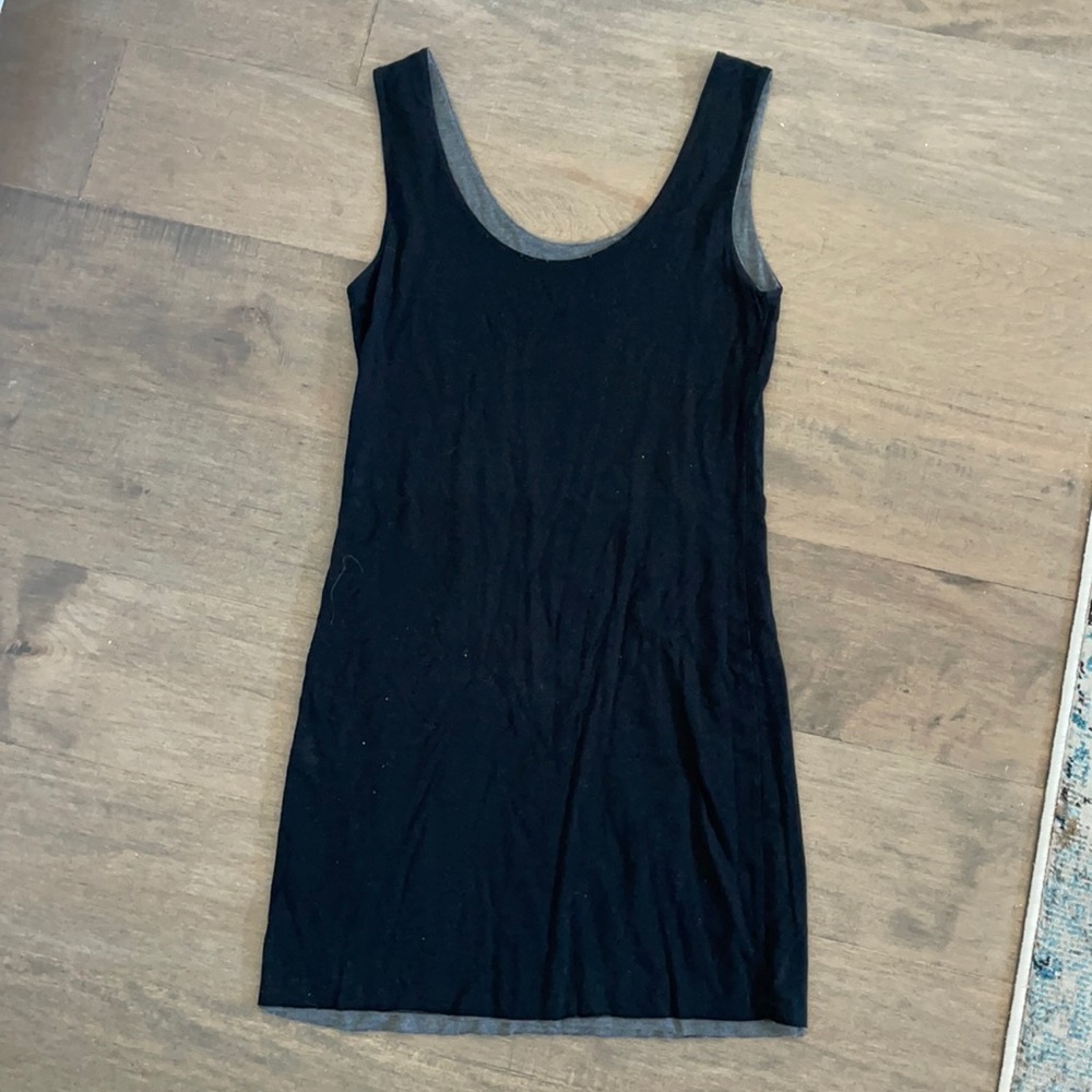 Reversible black and gray tank top T-shirt dress